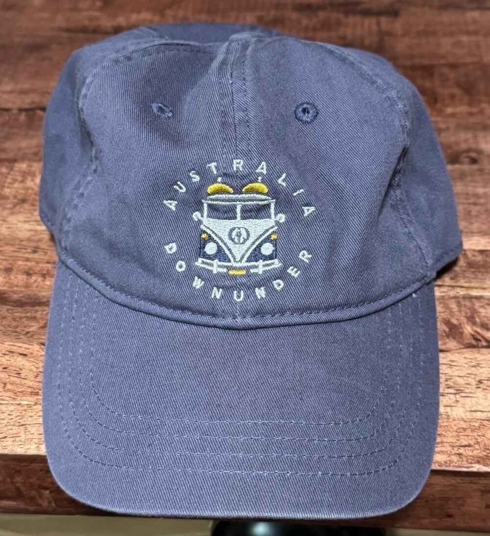 Sydney Down Under Australia Hat Dad Cap Strap Back Blue Gray White Script Flag